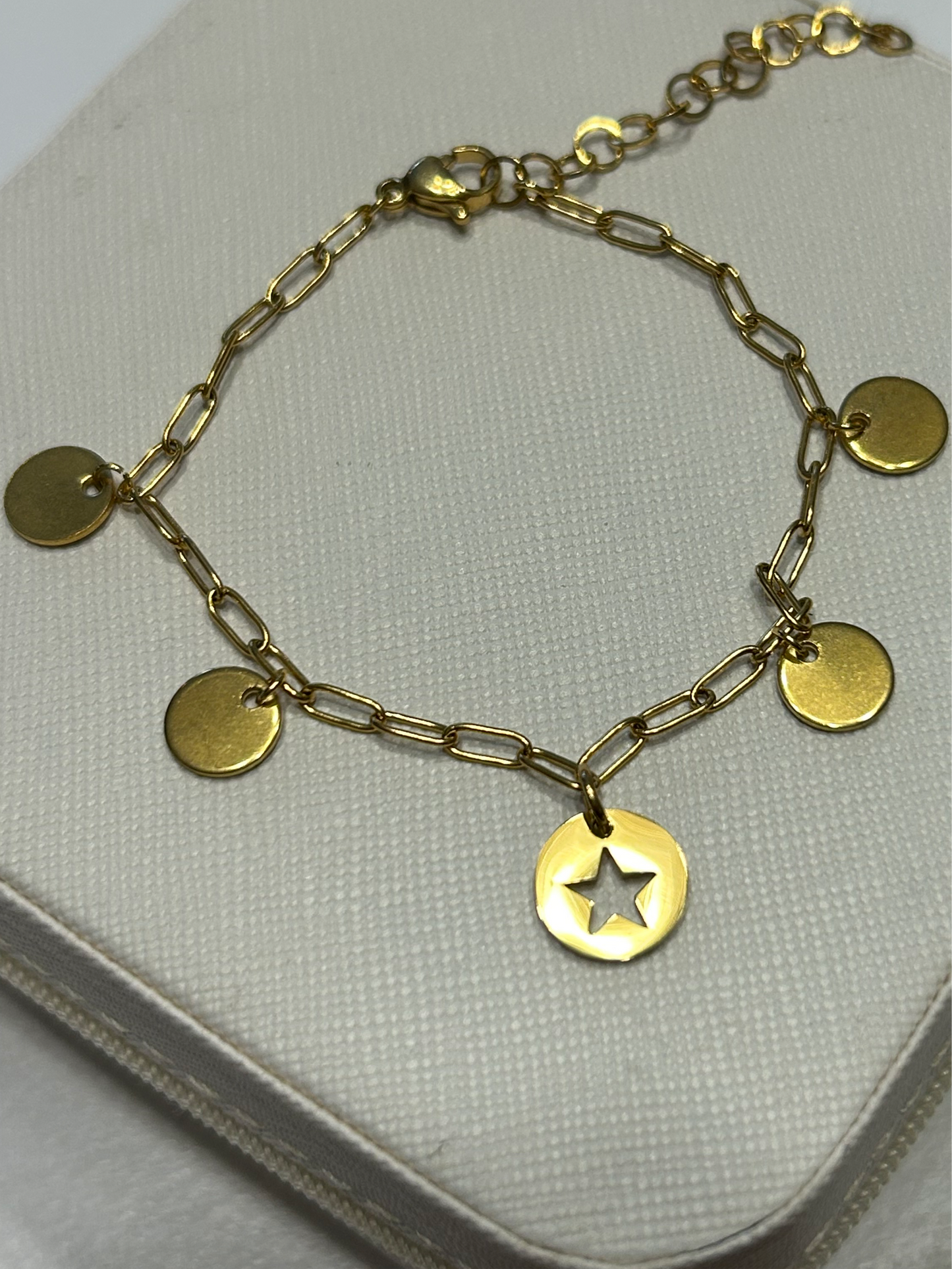 Bracelet breloques KERA en acier inoxydable doré