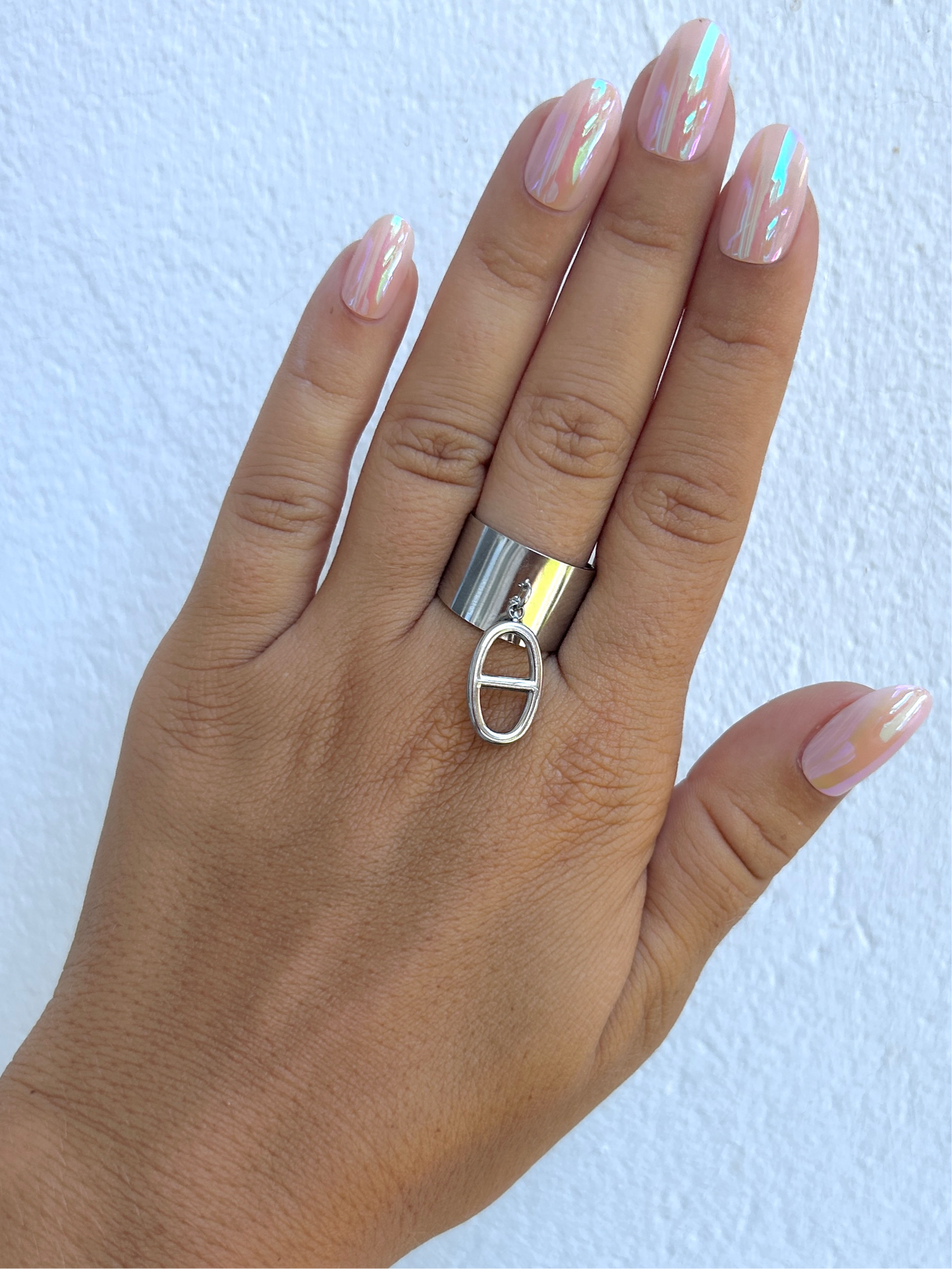 Bague breloque LORNA en acier inoxydable ARGENTÉ