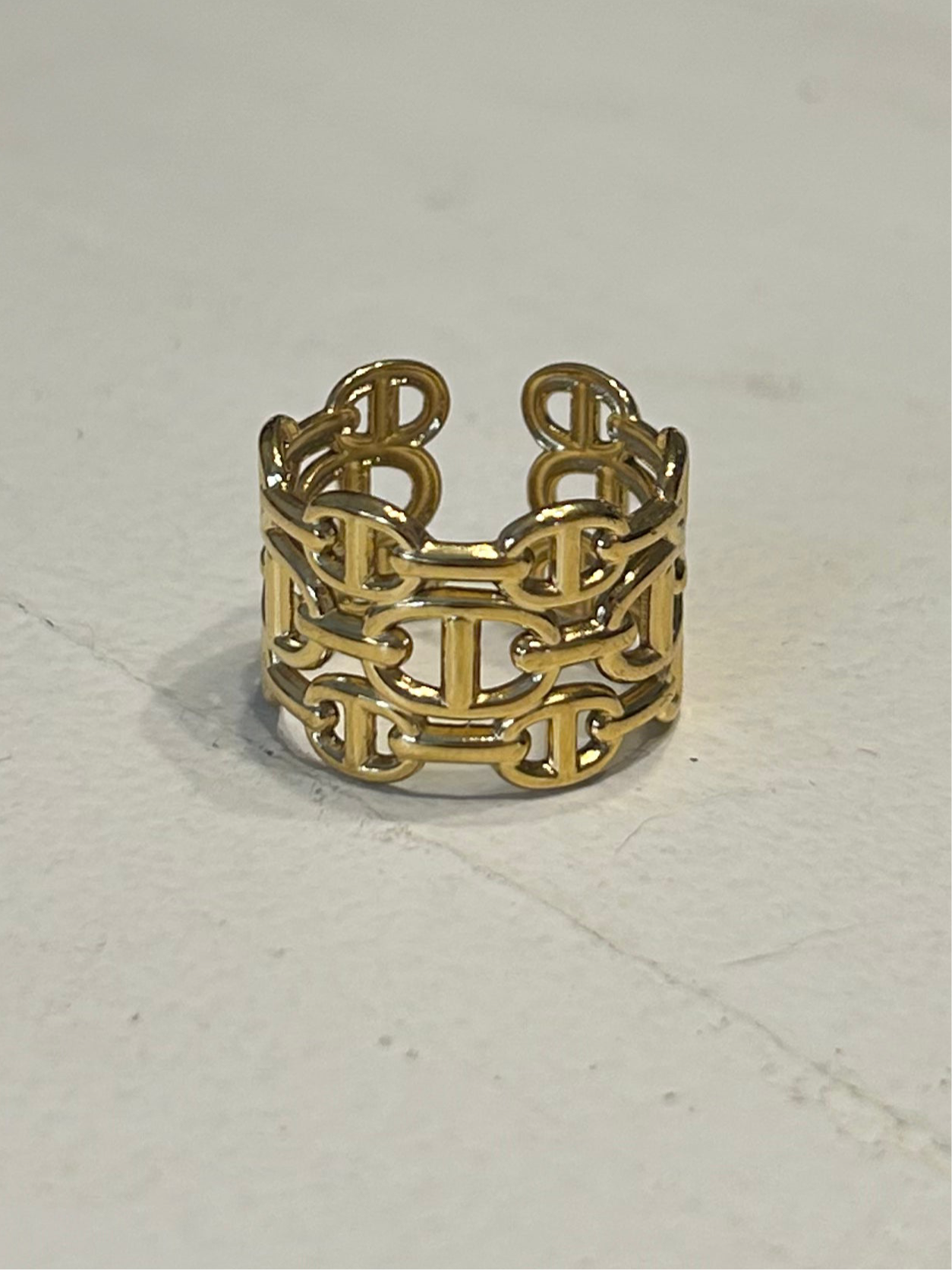 Bague OCÉANE acier inoxydable DORÉ