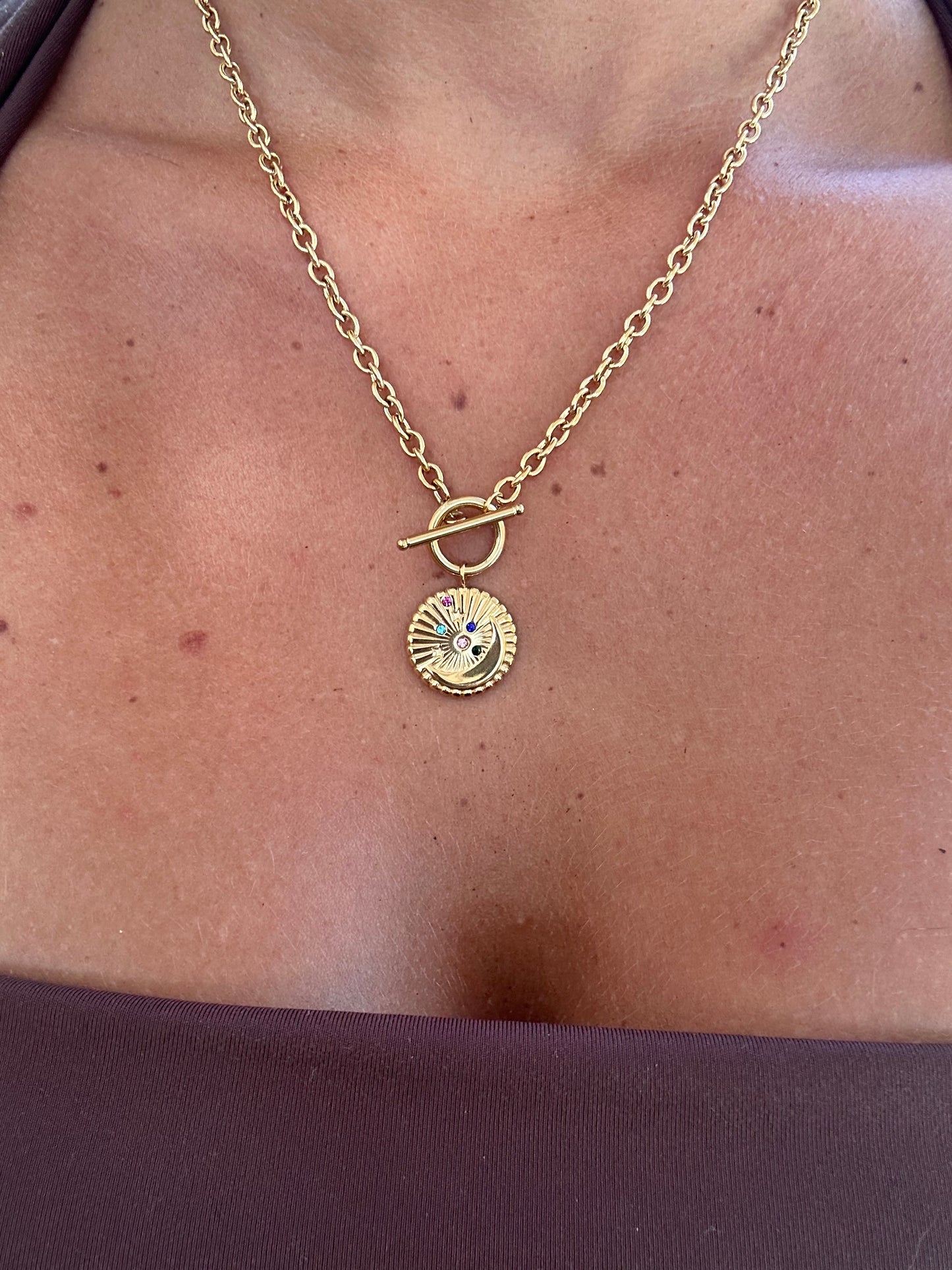 Collier KARMA en acier inoxydable DORÉ