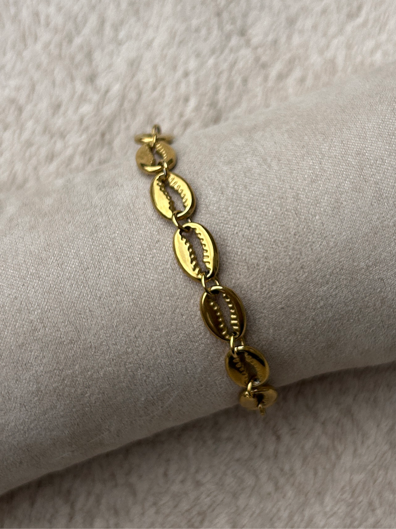 Bracelet coquillages KORA en acier inoxydable DORÉ