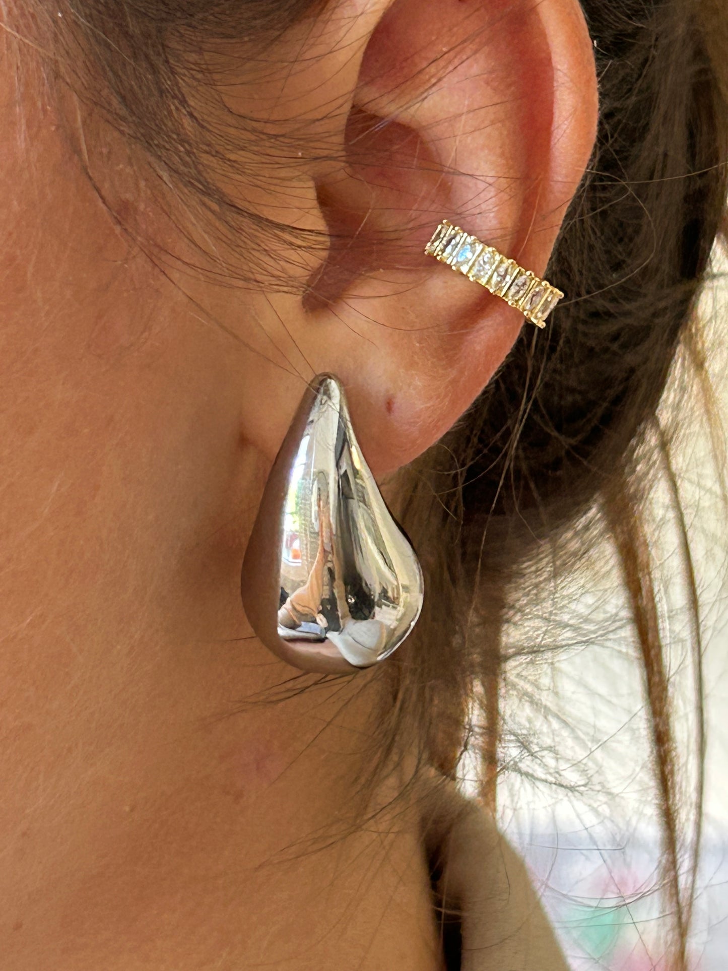 Boucles d’oreilles GAÏA en acier inoxydable ARGENTÉ