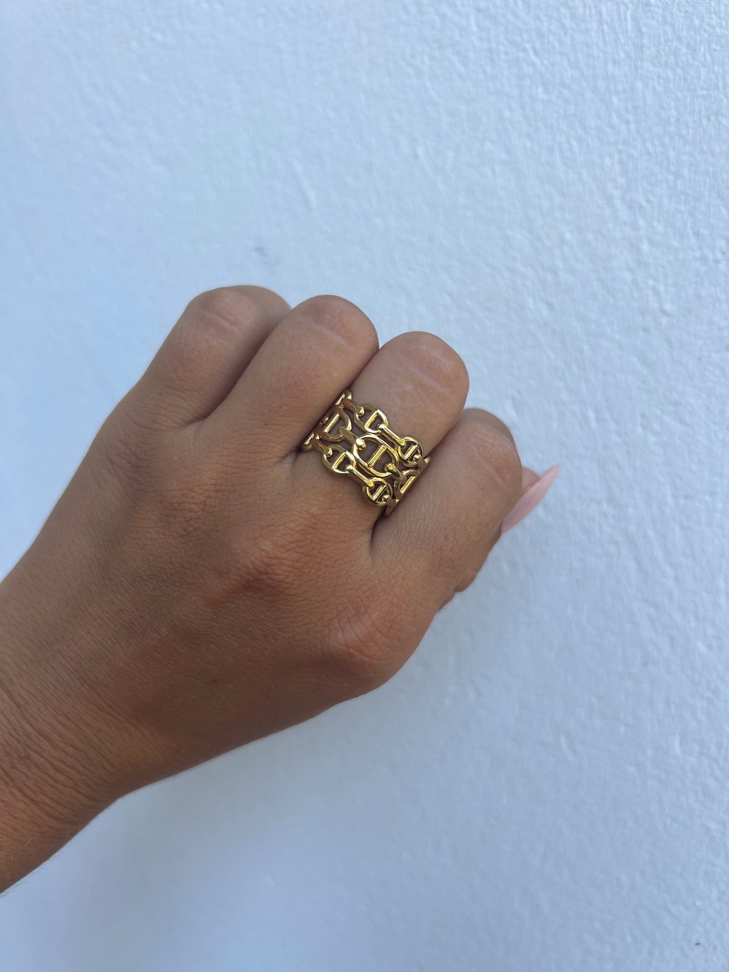 Bague OCÉANE acier inoxydable DORÉ