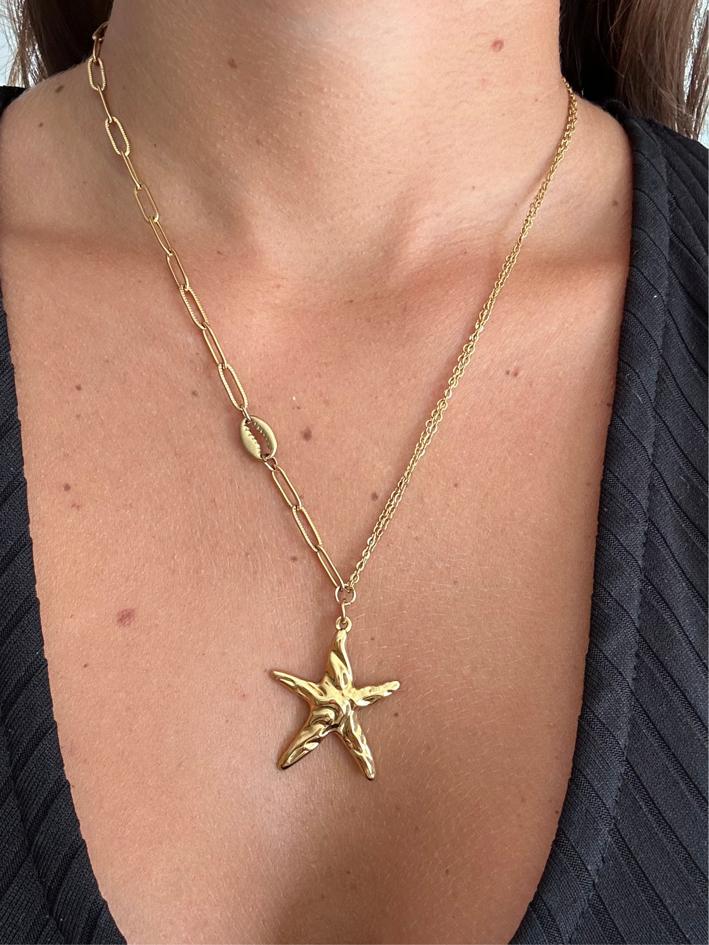 Collier étoile MAWA en acier inoxydable DORÉ