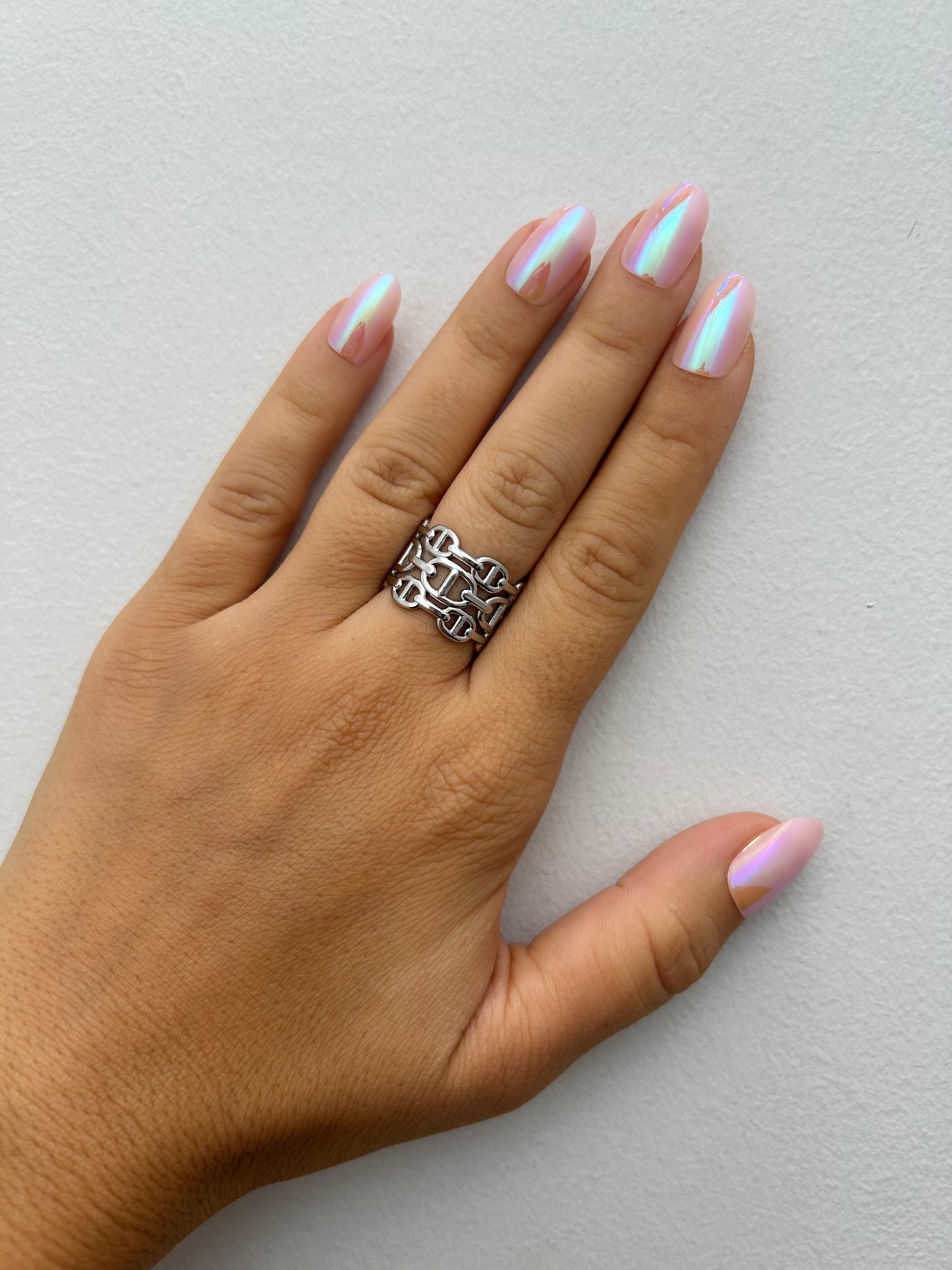 Bague OCÉANE en acier inoxydable ARGENTÉ