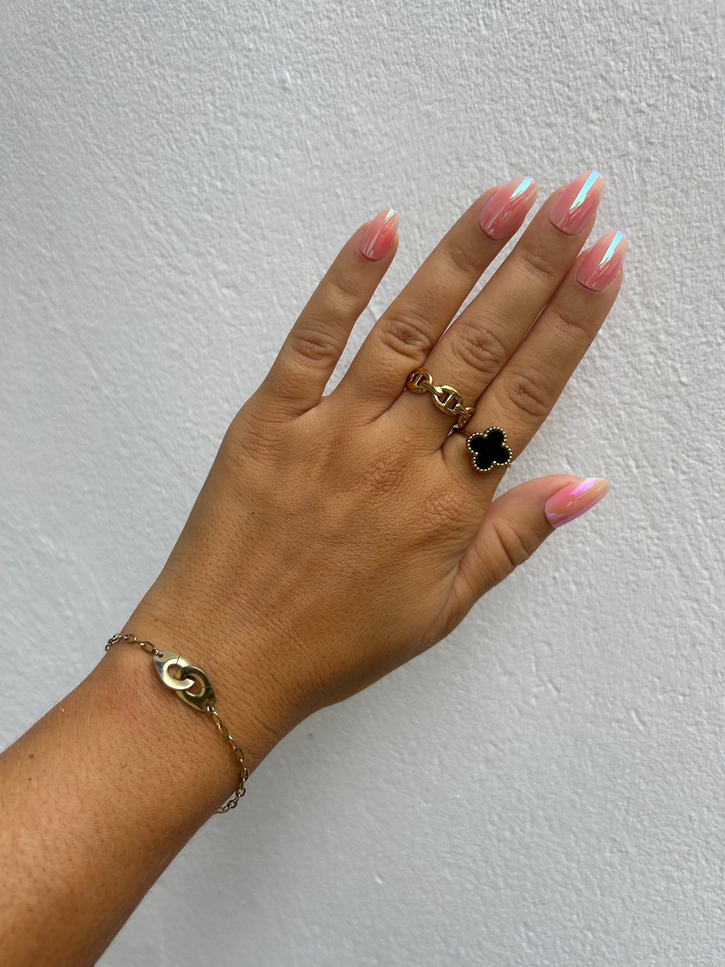 Bracelet menottes LARA en acier inoxydable DORÉ