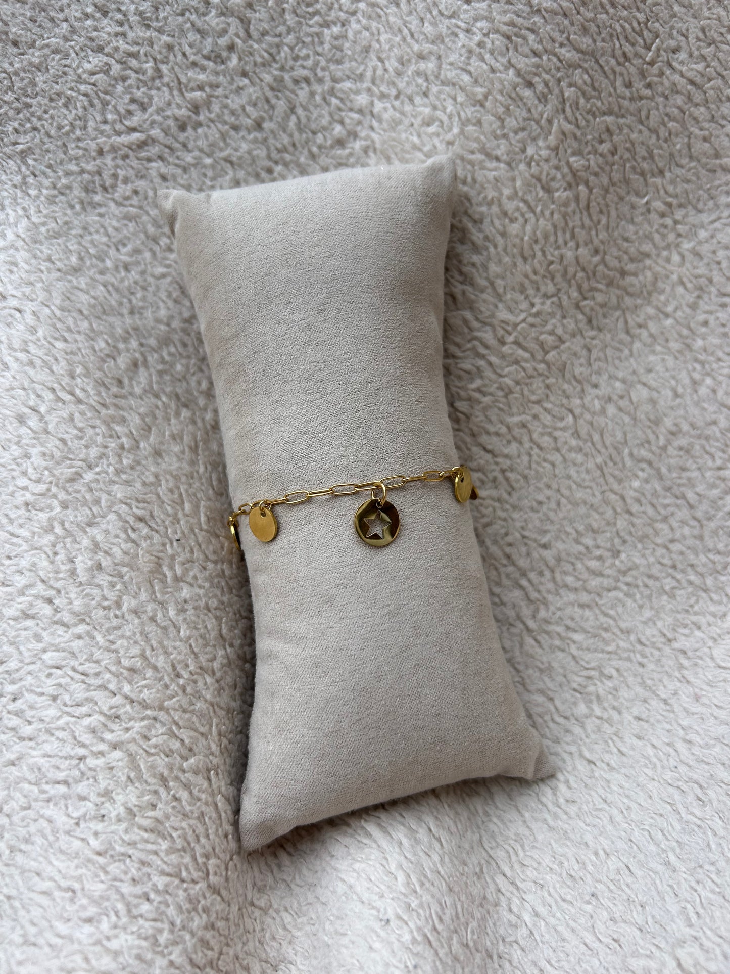 Bracelet breloques KERA en acier inoxydable doré