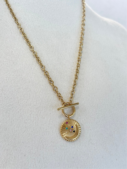 Collier KARMA en acier inoxydable DORÉ