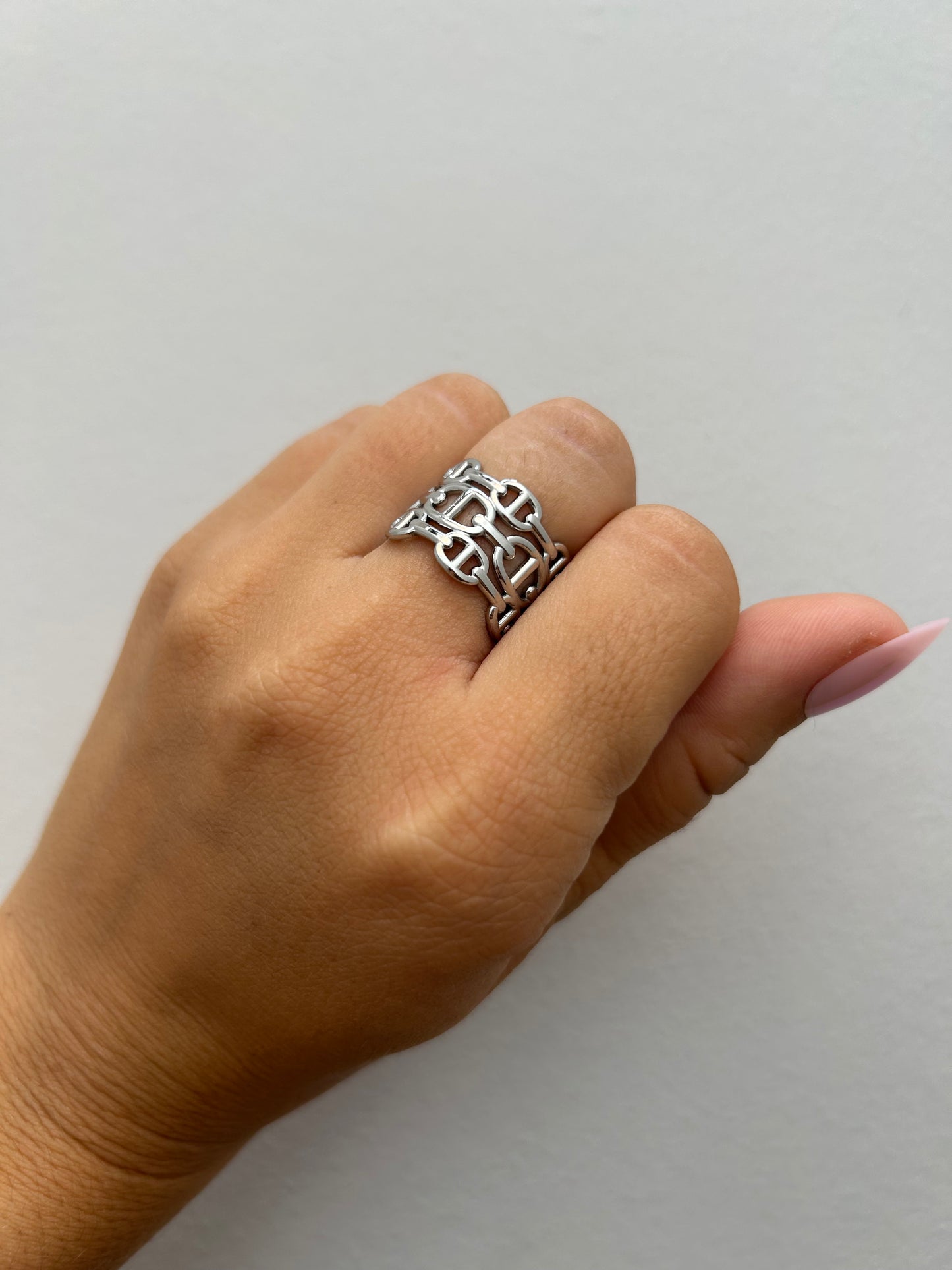 Bague OCÉANE en acier inoxydable ARGENTÉ