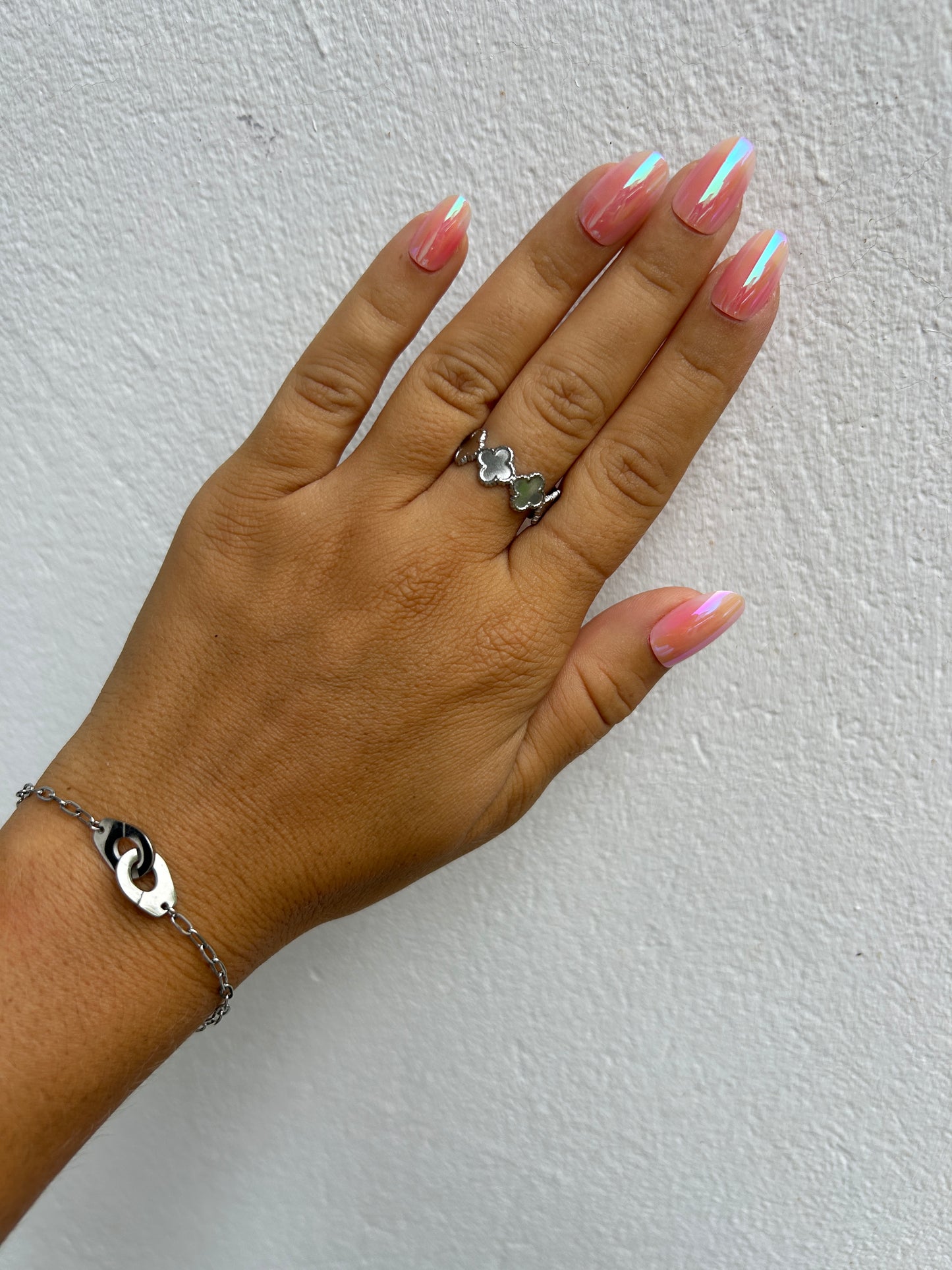 Bracelet menottes LARA en acier inoxydable ARGENTÉ