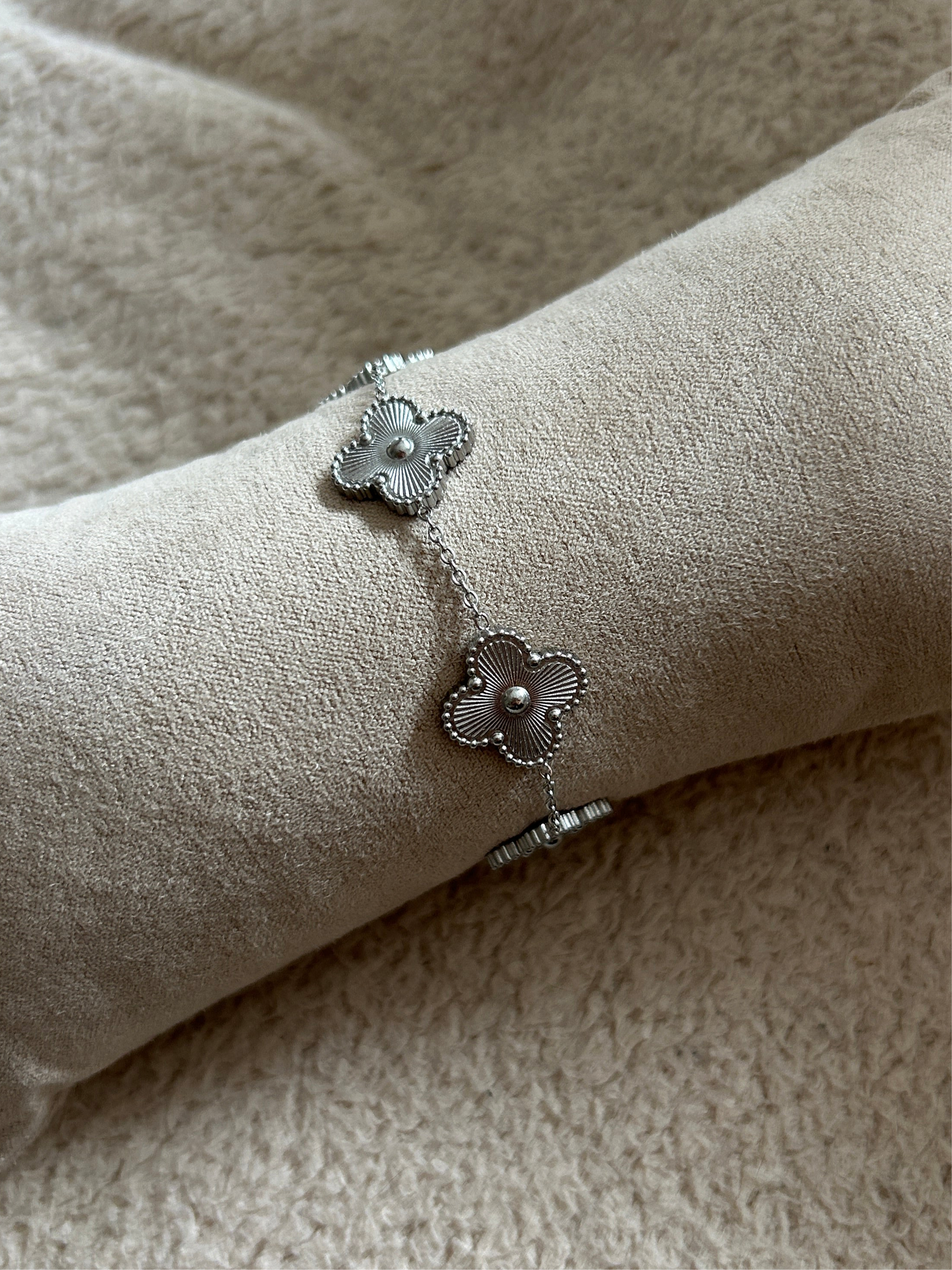 Bracelet CONNIE trèfles en acier inoxydable ARGENTÉ