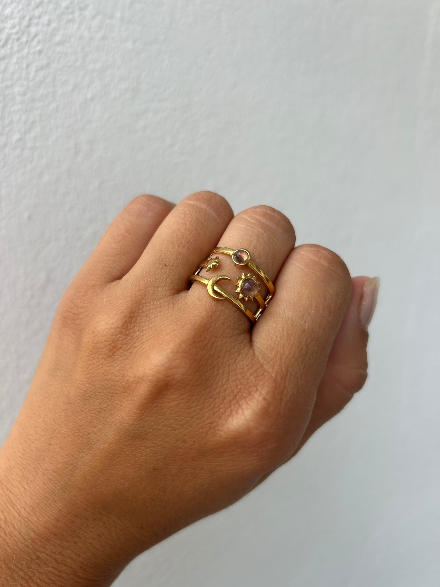 Bague WITNEY en acier inoxydable DORÉ (marron)