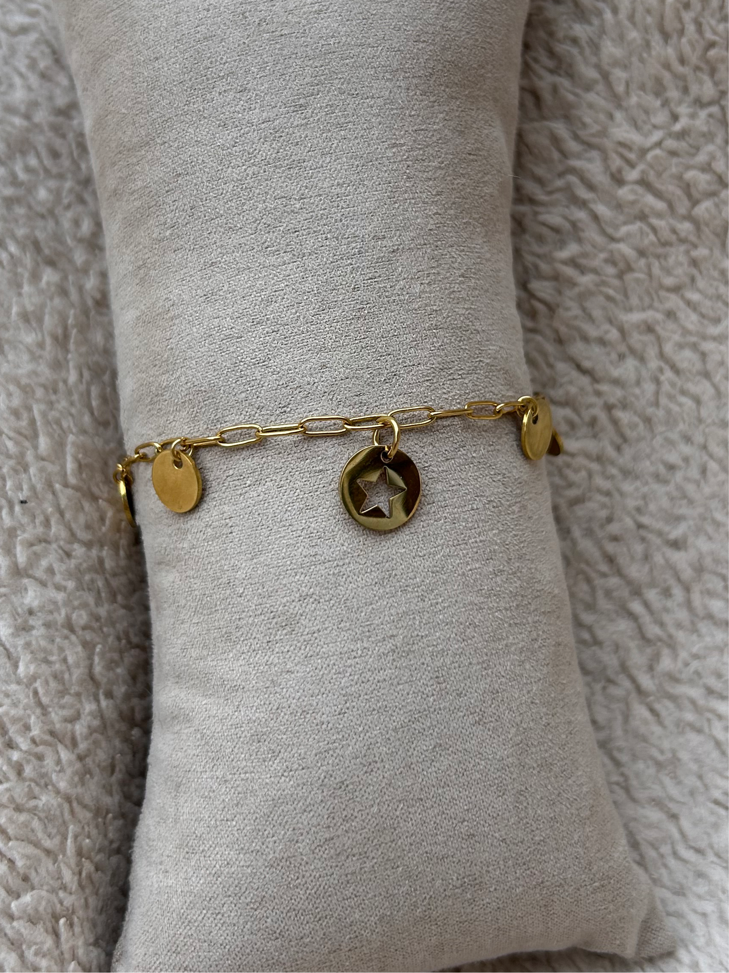 Bracelet breloques KERA en acier inoxydable doré