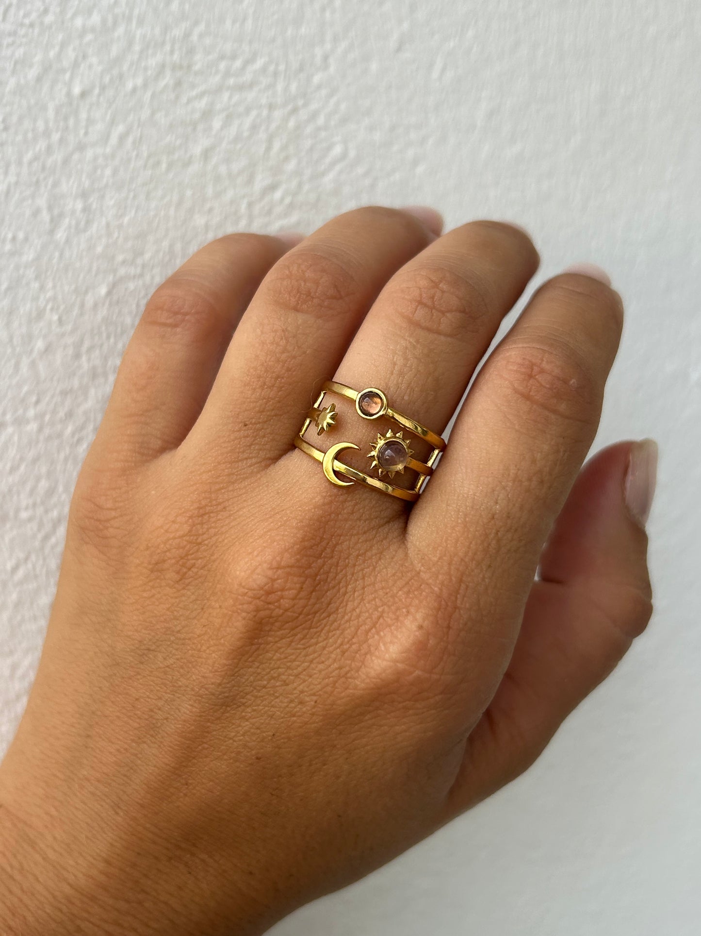 Bague WITNEY en acier inoxydable DORÉ (marron)