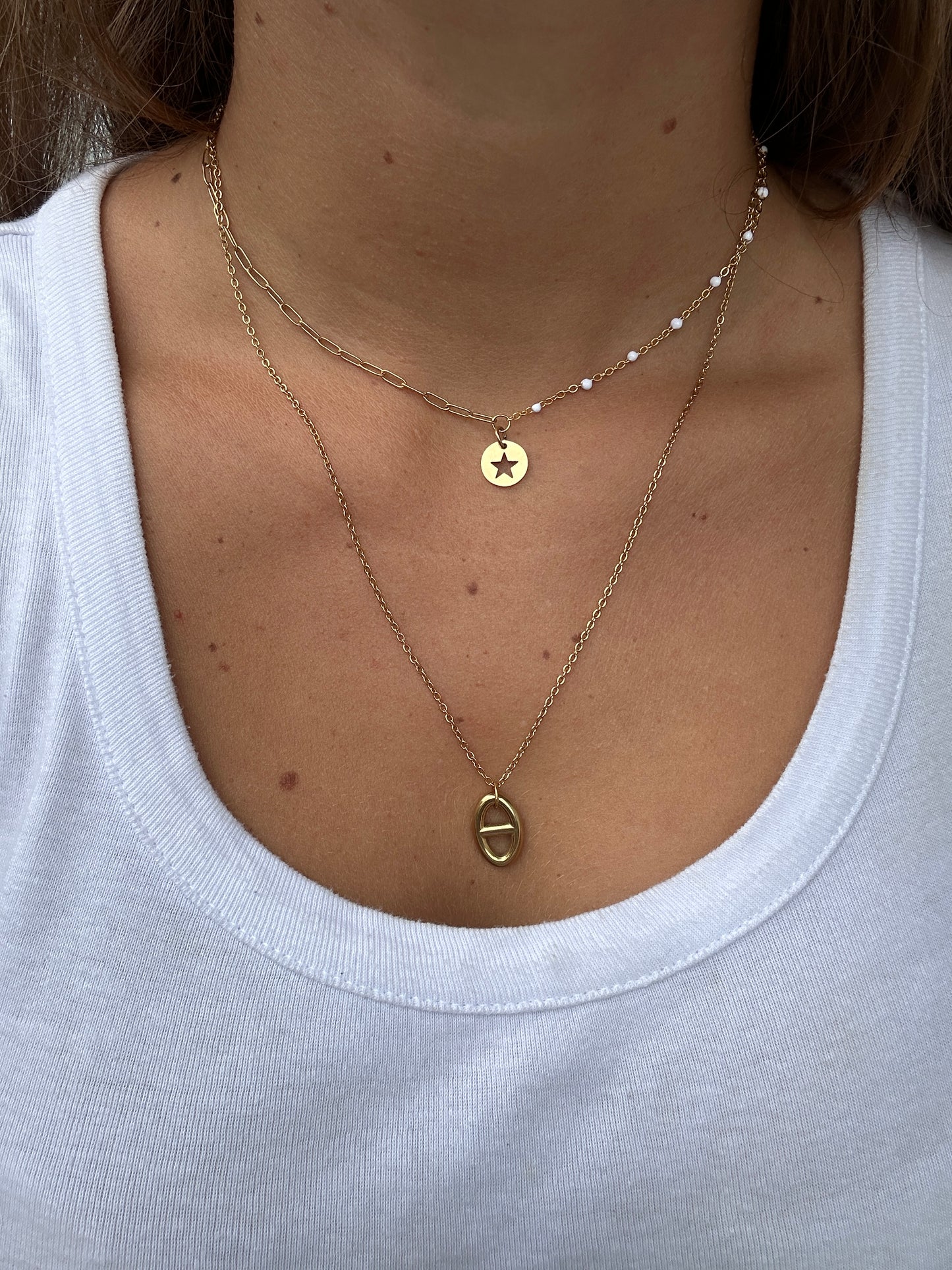 Collier MOONA en acier inoxydable DORÉ