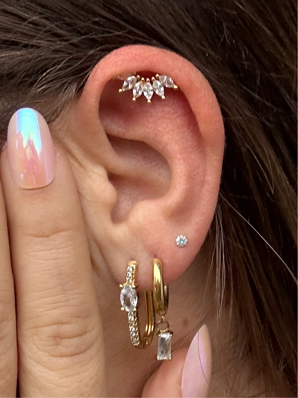 Piercing AURÉ en acier inoxydable ARGENTÉ