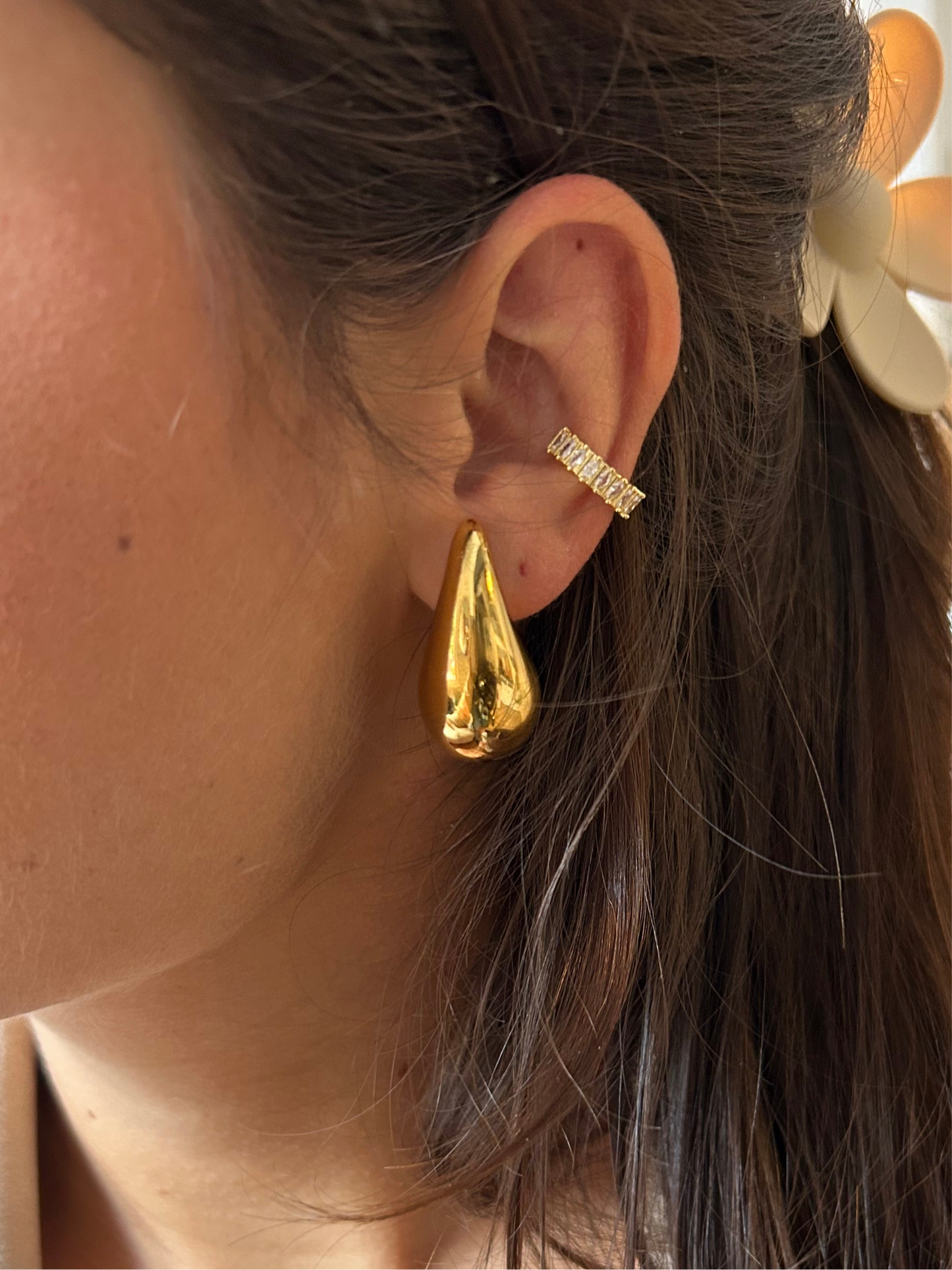 Boucles d’oreilles GAÏA en acier inoxydable DORÉ