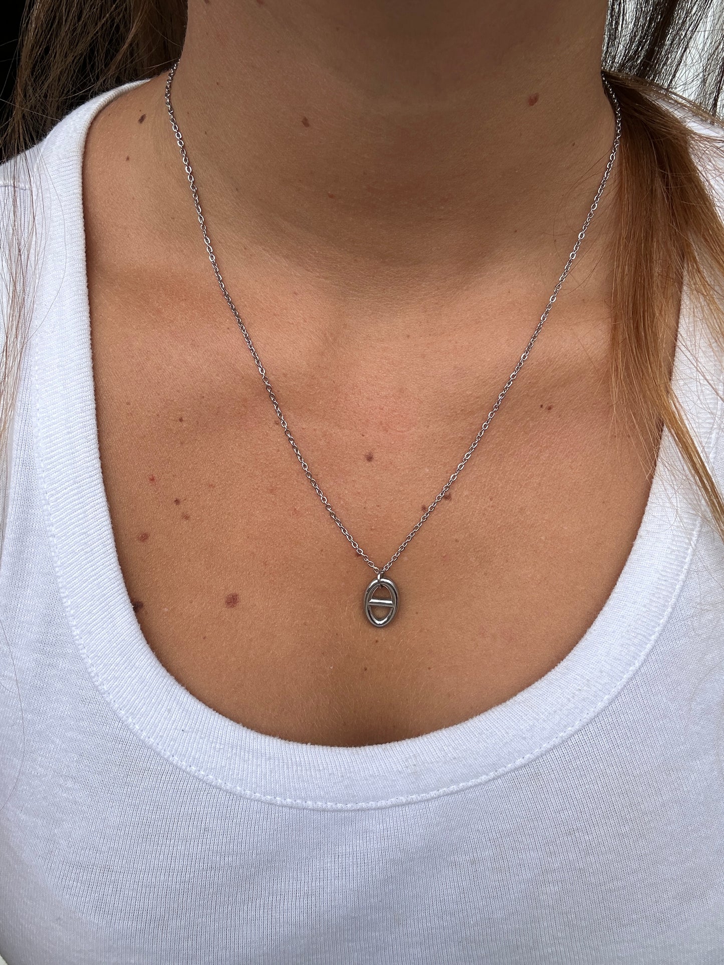 Collier ROSIE maille marine en acier inoxydable ARGENTÉ
