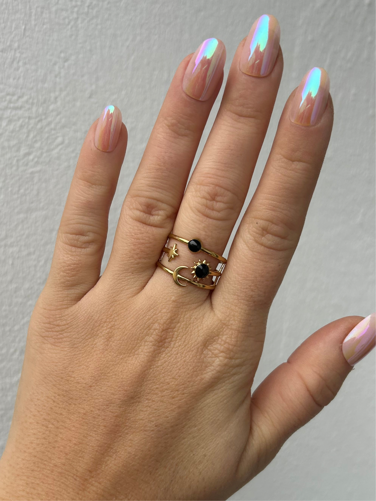 Bague WITNEY en acier inoxydable DORÉ (noir)