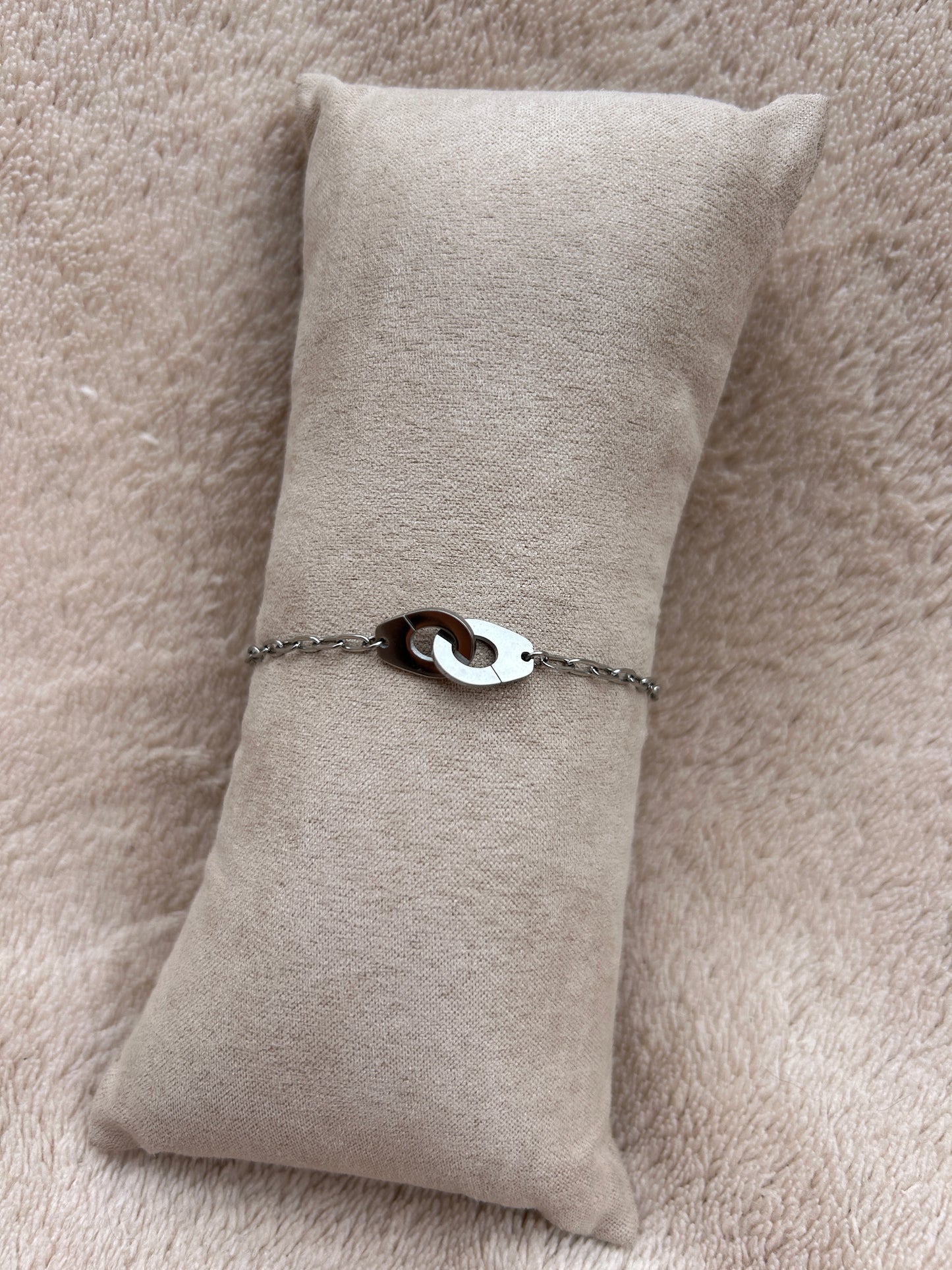Bracelet menottes LARA en acier inoxydable ARGENTÉ