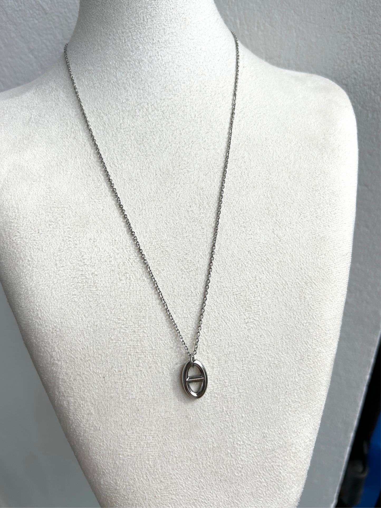 Collier ROSIE maille marine en acier inoxydable ARGENTÉ
