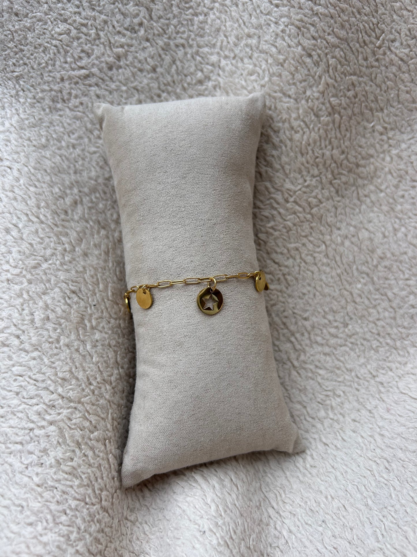 Bracelet breloques KERA en acier inoxydable doré