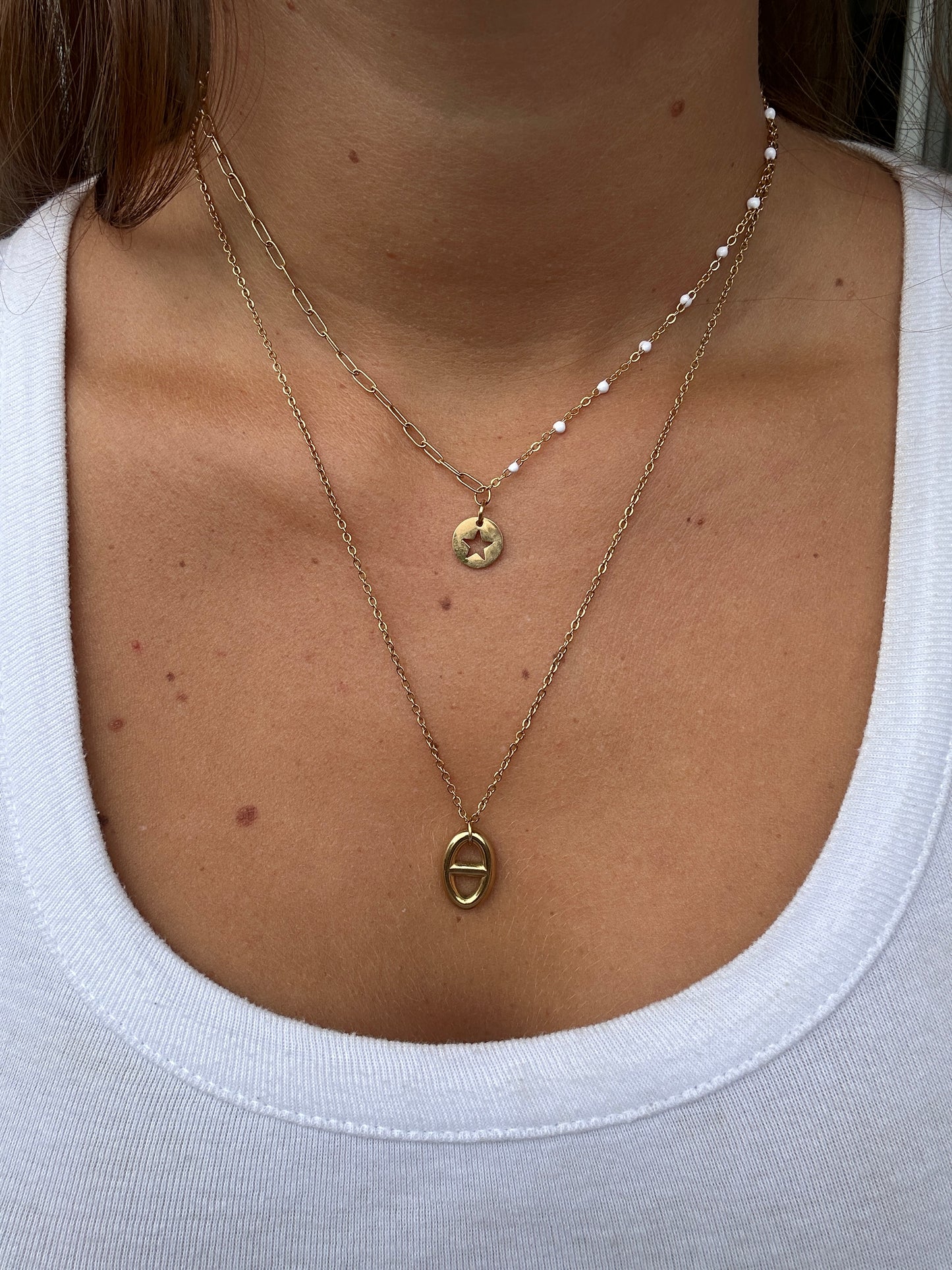 Collier ROSIE maille marine en acier inoxydable DORÉ