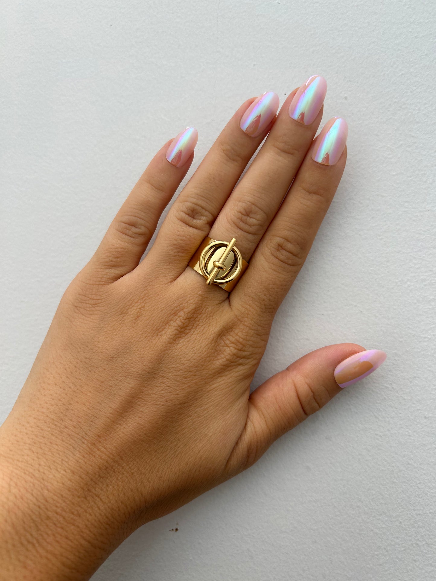 Bague MIA acier inoxydable DORÉ