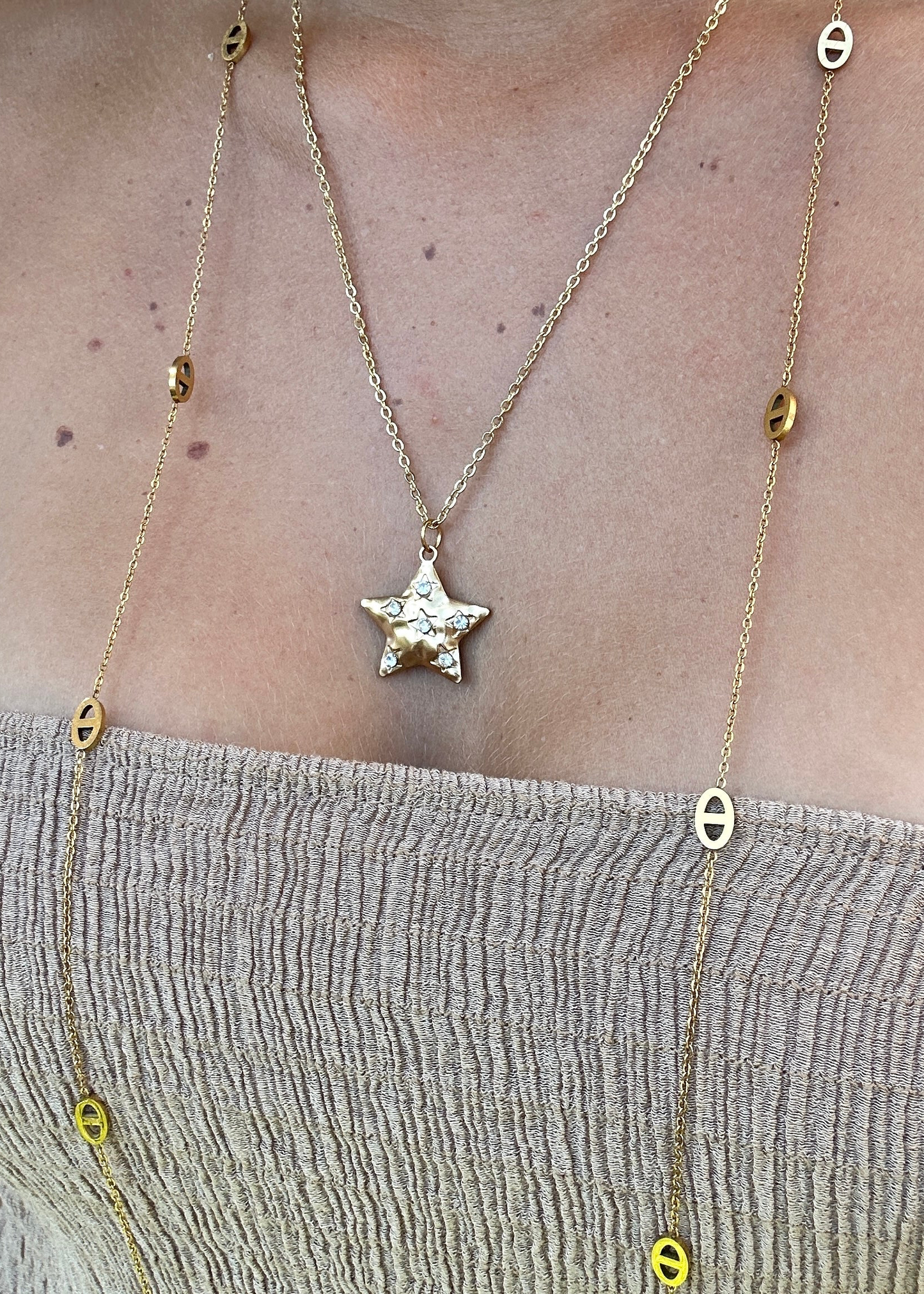 Collier ANNA étoile en acier inoxydable DORÉ