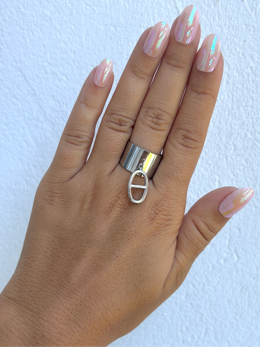 Bague breloque LORNA en acier inoxydable ARGENTÉ