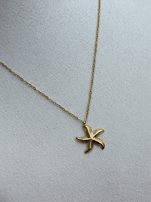 Collier étoile de mer STARLA en acier inoxydable DORÉ