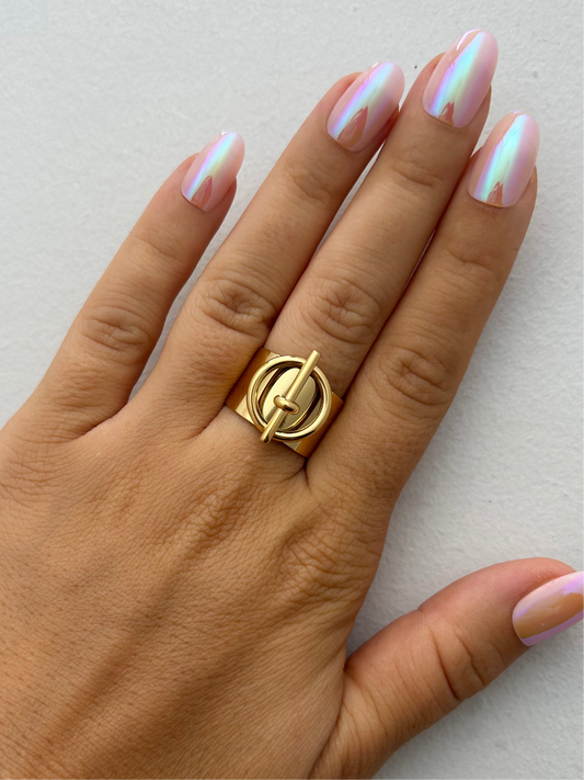 Bague MIA acier inoxydable DORÉ