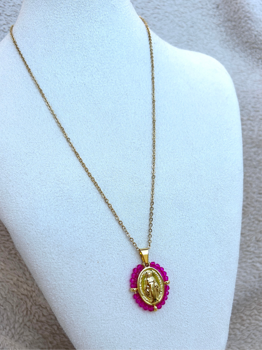 Collier MOLLY rose en acier inoxydable DORÉ