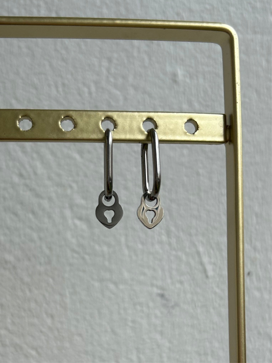Boucles d’oreilles LOCKY en acier inoxydable ARGENTÉ