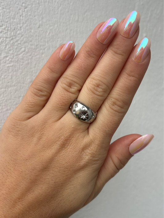 Bague LÉA en acier inoxydable ARGENTÉ