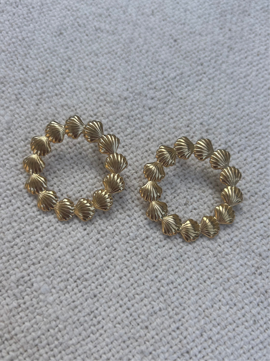Boucles d’oreilles coquillages KARA en acier inoxydable DORÉ