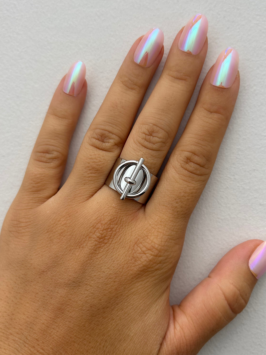 Bague MIA acier inoxydable ARGENTÉ