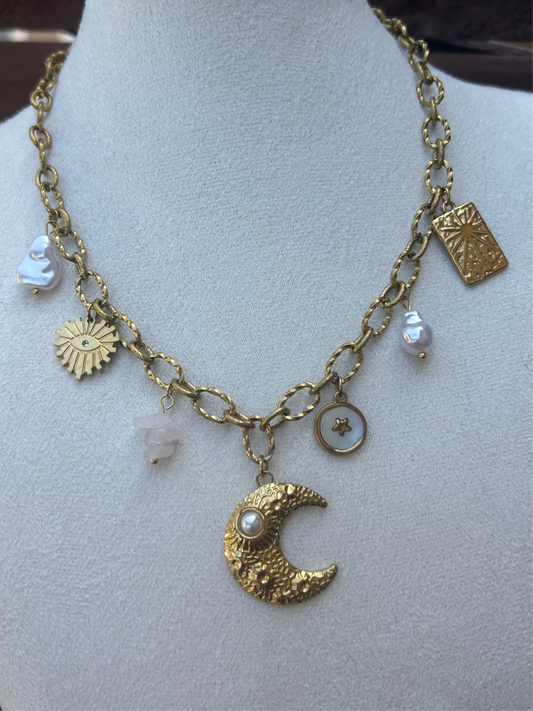Collier CHARMS en acier inoxydable DORÉ