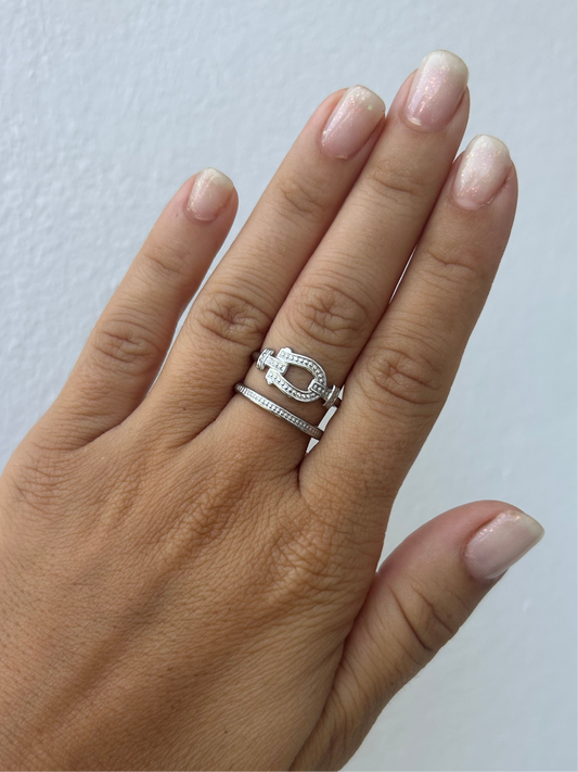 Bague JADE en acier inoxydable ARGENTÉ
