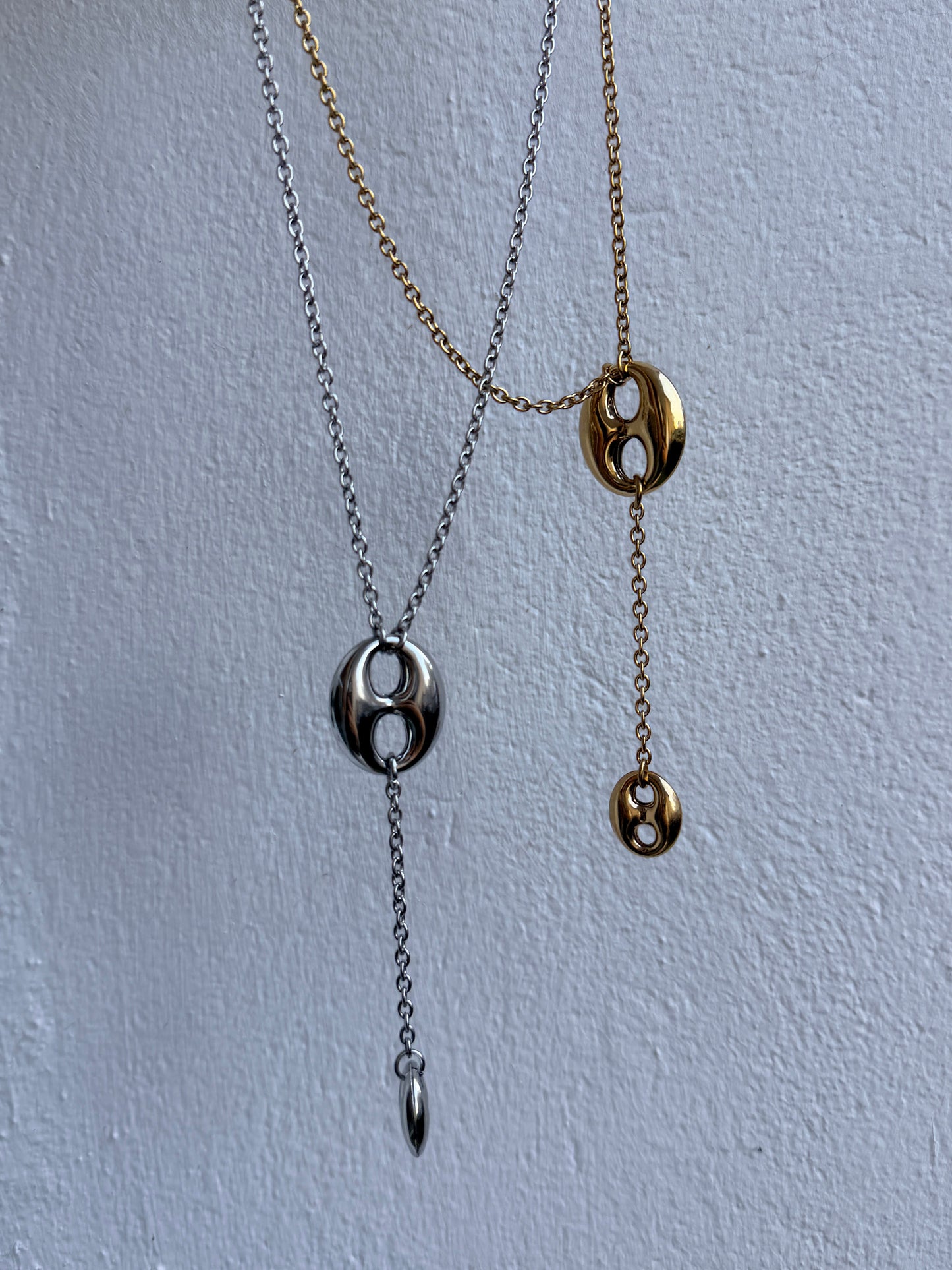 Collier sautoir GINA en acier inoxydable ARGENTÉ