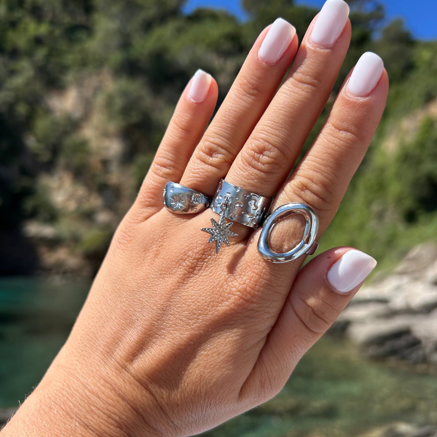 Bague CÉLIA en acier inoxydable ARGENTÉ