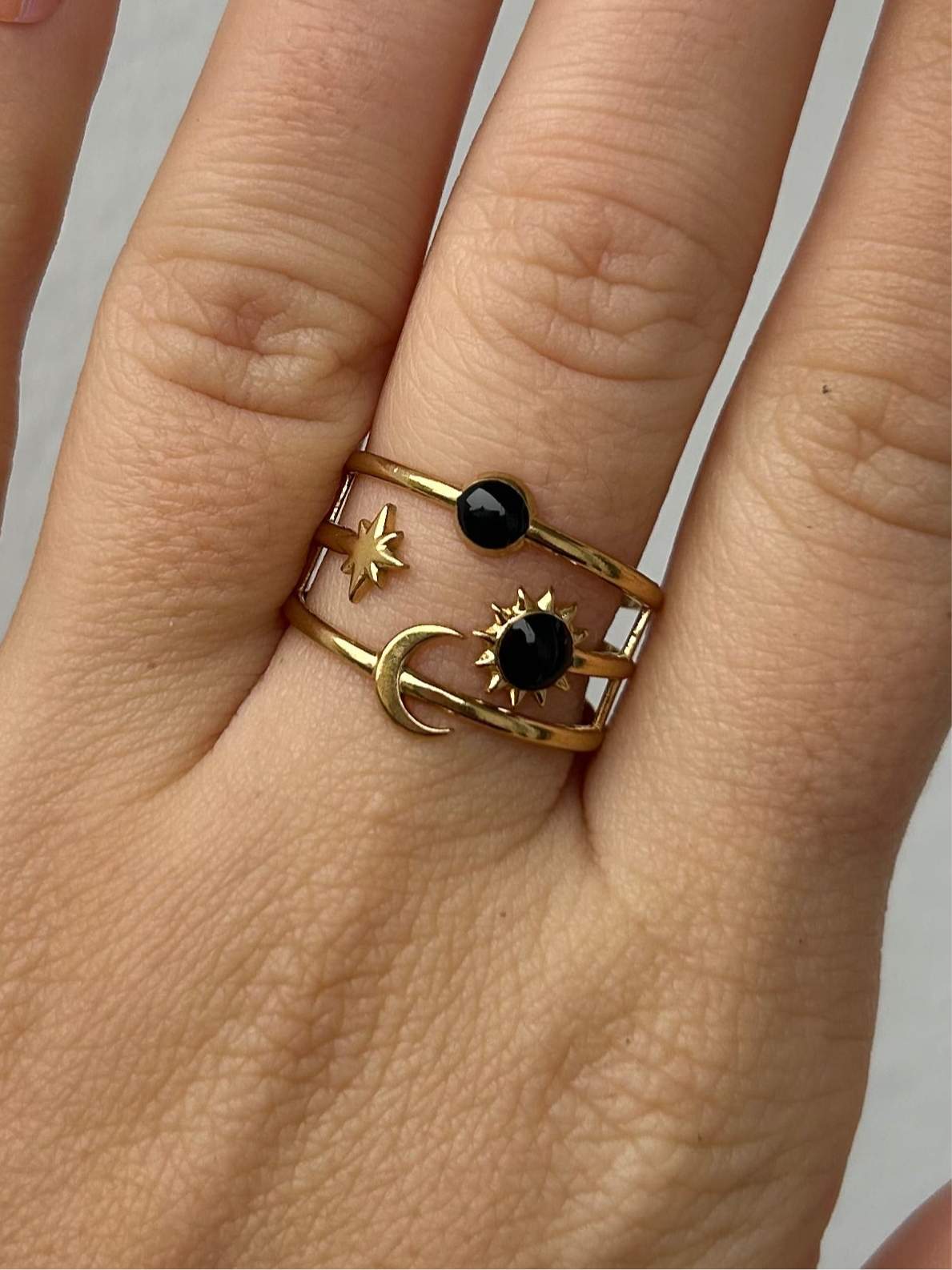 Bague WITNEY en acier inoxydable DORÉ (noir)