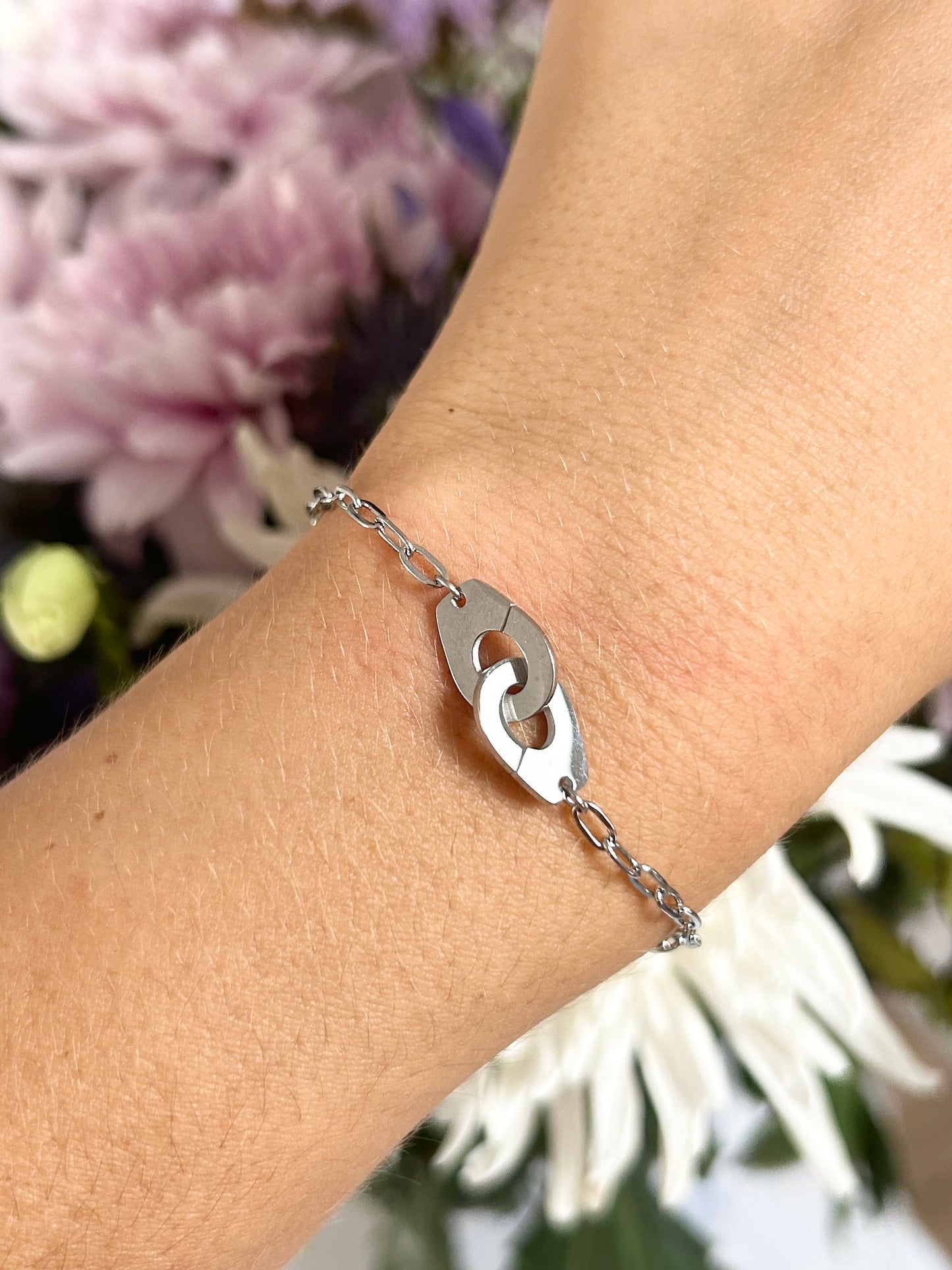 Bracelet menottes LARA en acier inoxydable DORÉ