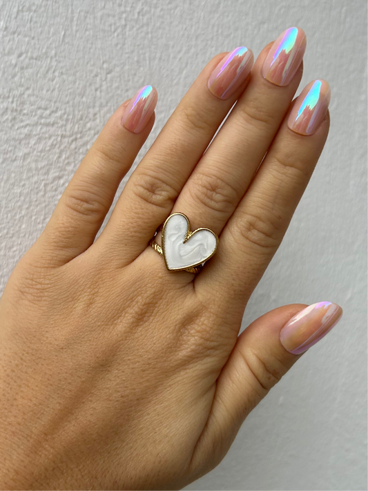 Bague KOKO cœur en acier inoxydable DORÉ