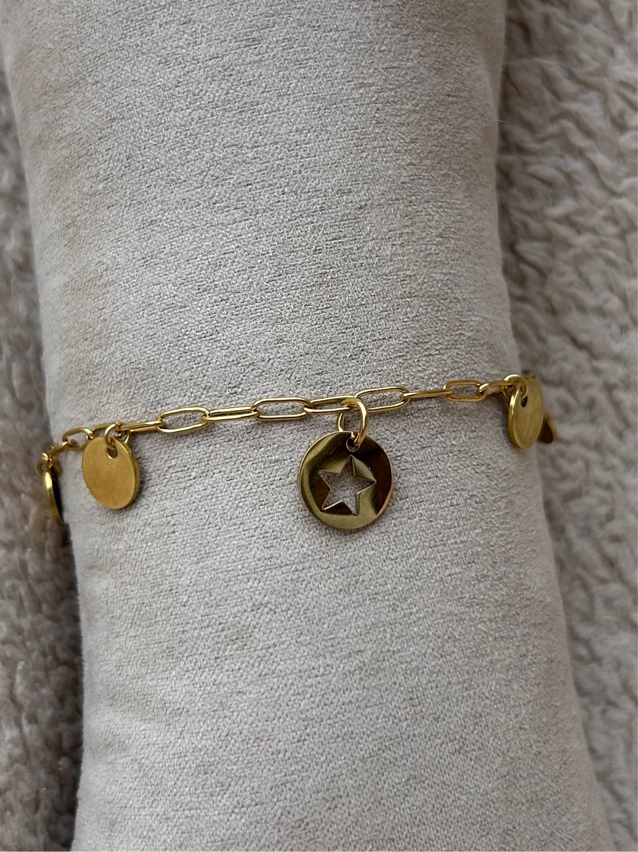 Bracelet breloques KERA en acier inoxydable doré
