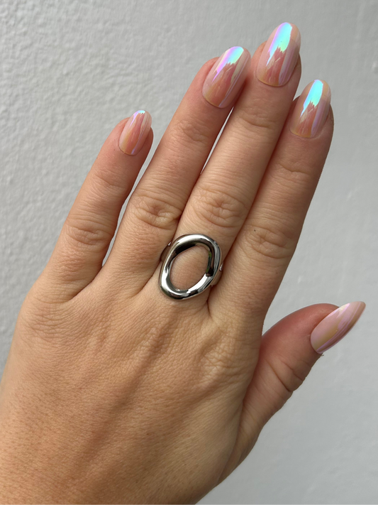 Bague CÉLIA en acier inoxydable ARGENTÉ