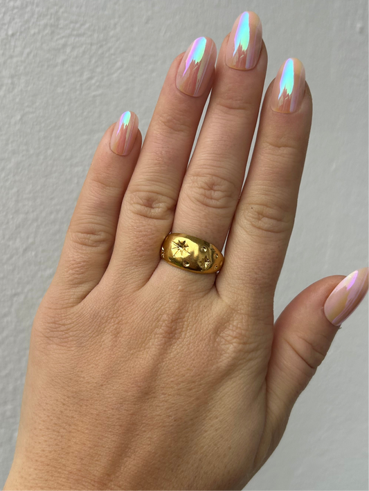 Bague LÉA en acier inoxydable DORÉ