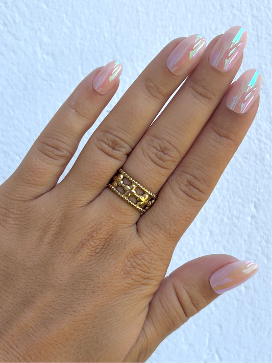 Bague ARIA en acier inoxydable DORÉ