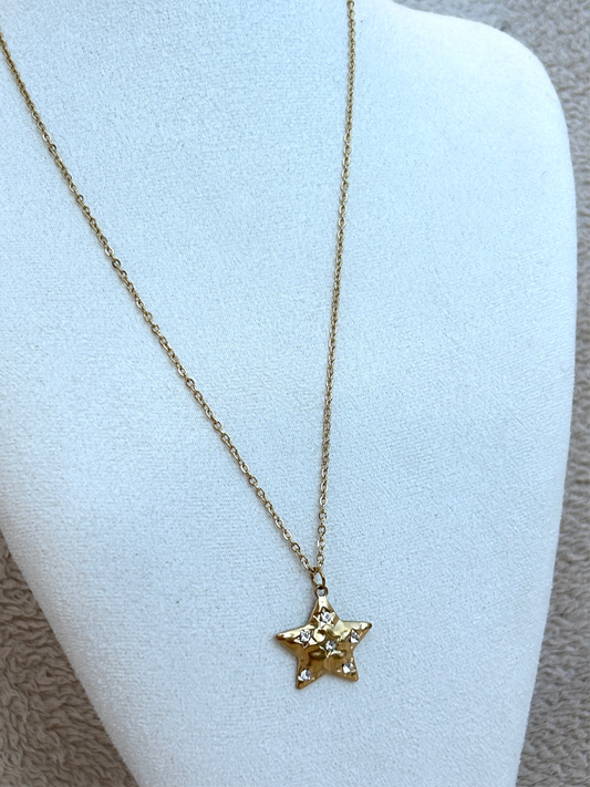 Collier ANNA étoile en acier inoxydable DORÉ