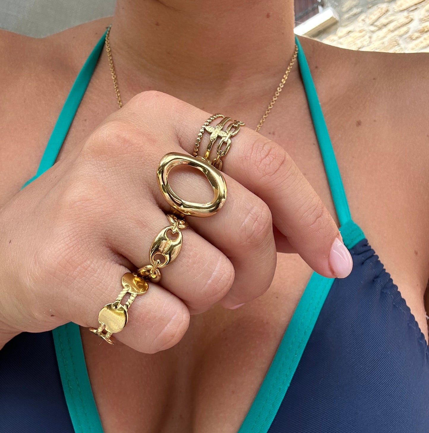 Bague CÉLIA en acier inoxydable ARGENTÉ